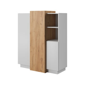 Komoda 3D Biały/Dąb Craft Złoty