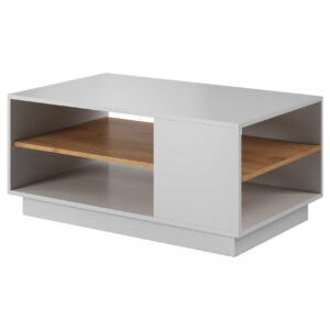 Stolik kawowy 3D biały/ Dąb Craft Złoty