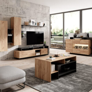 Zestaw Mebli Alva Czarny/Dąb Grandson