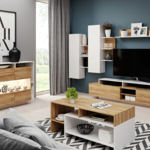 Zestaw Mebli Alva Biały/Dąb Grandson