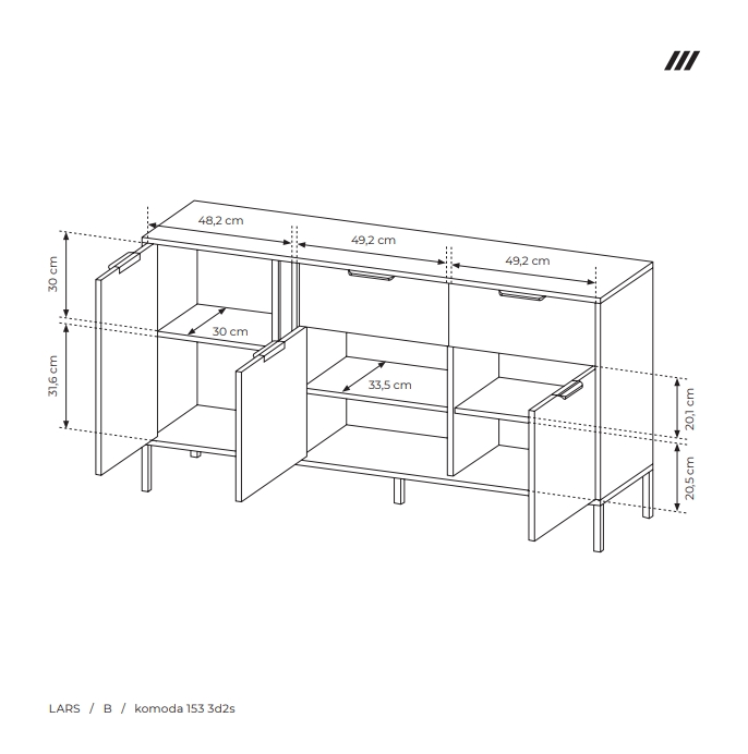 Komoda 153 3D2S Lars 2