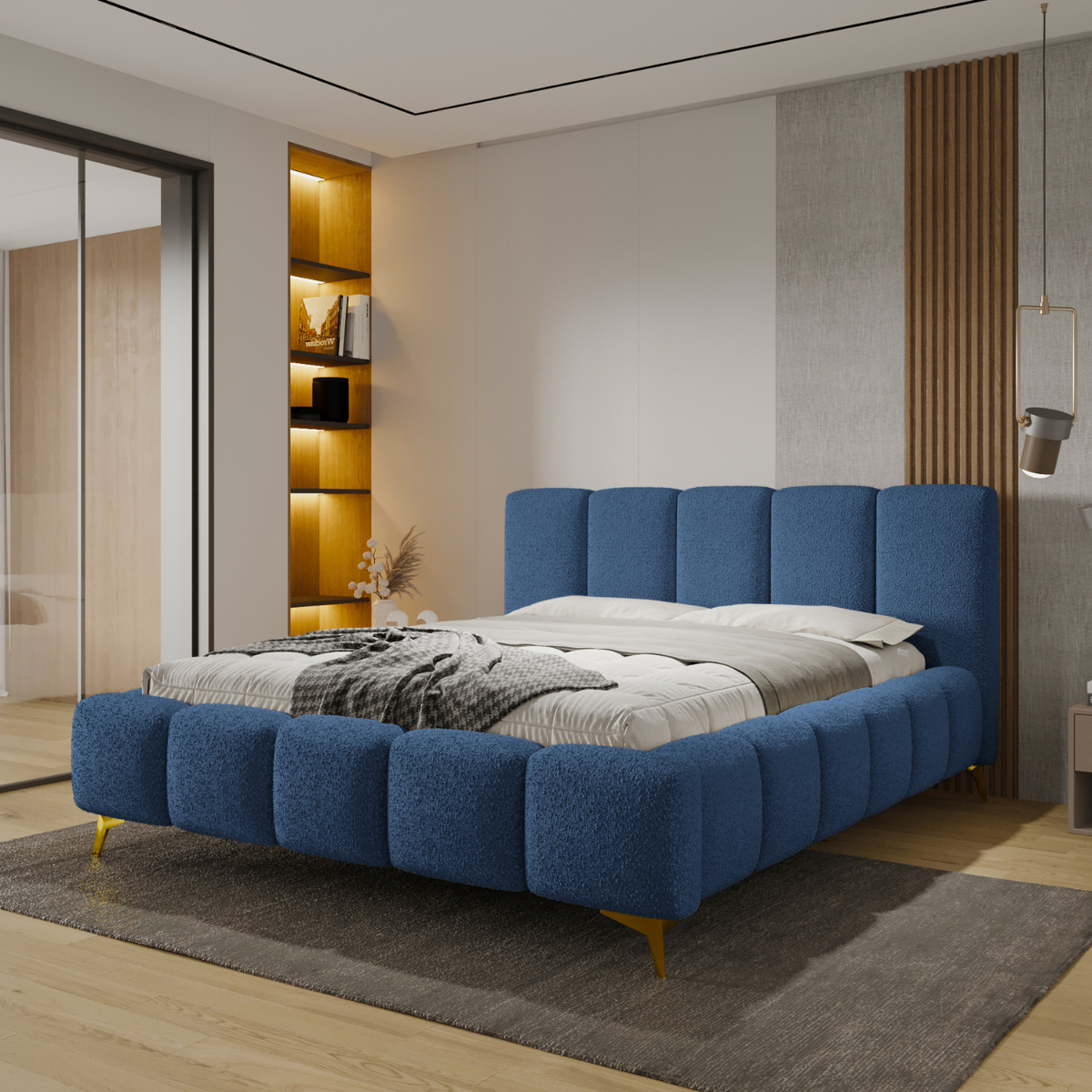 Łóżko tapicerowane 140x200 AMORE z pojemnikiem