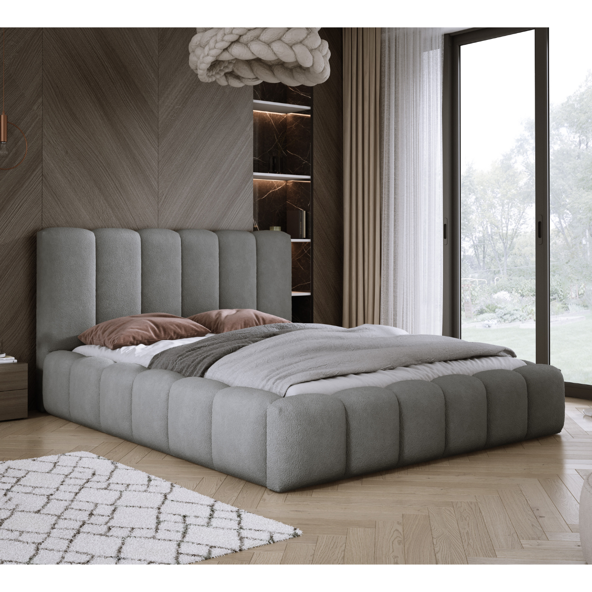 Łóżko tapicerowane 180x200 SYDNEY z pojemnikiem