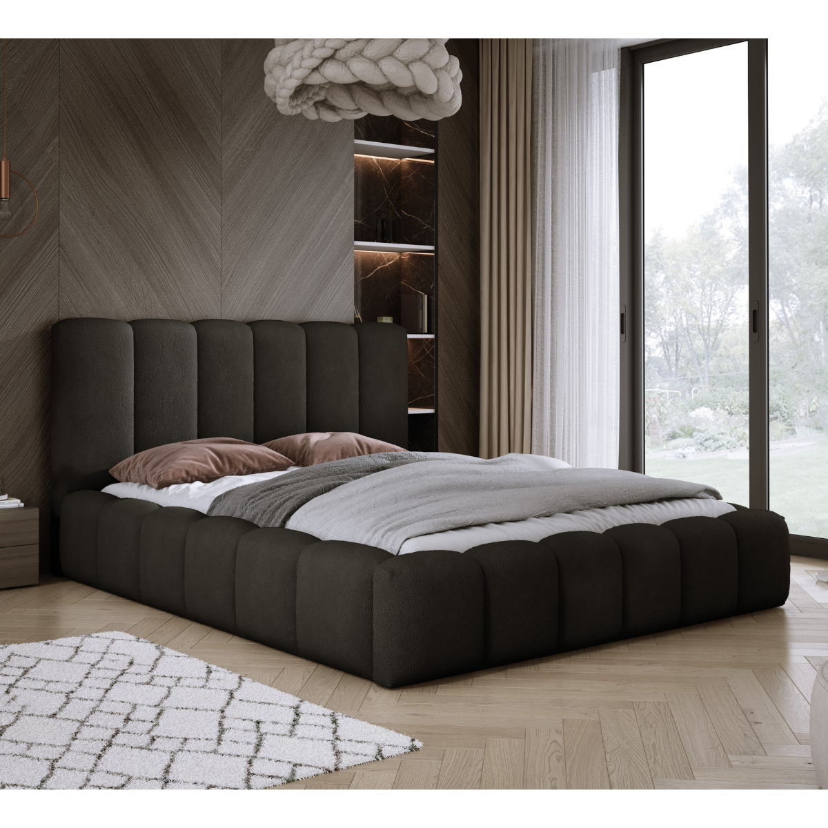 Łóżko tapicerowane 120x200 SYDNEY z pojemnikiem