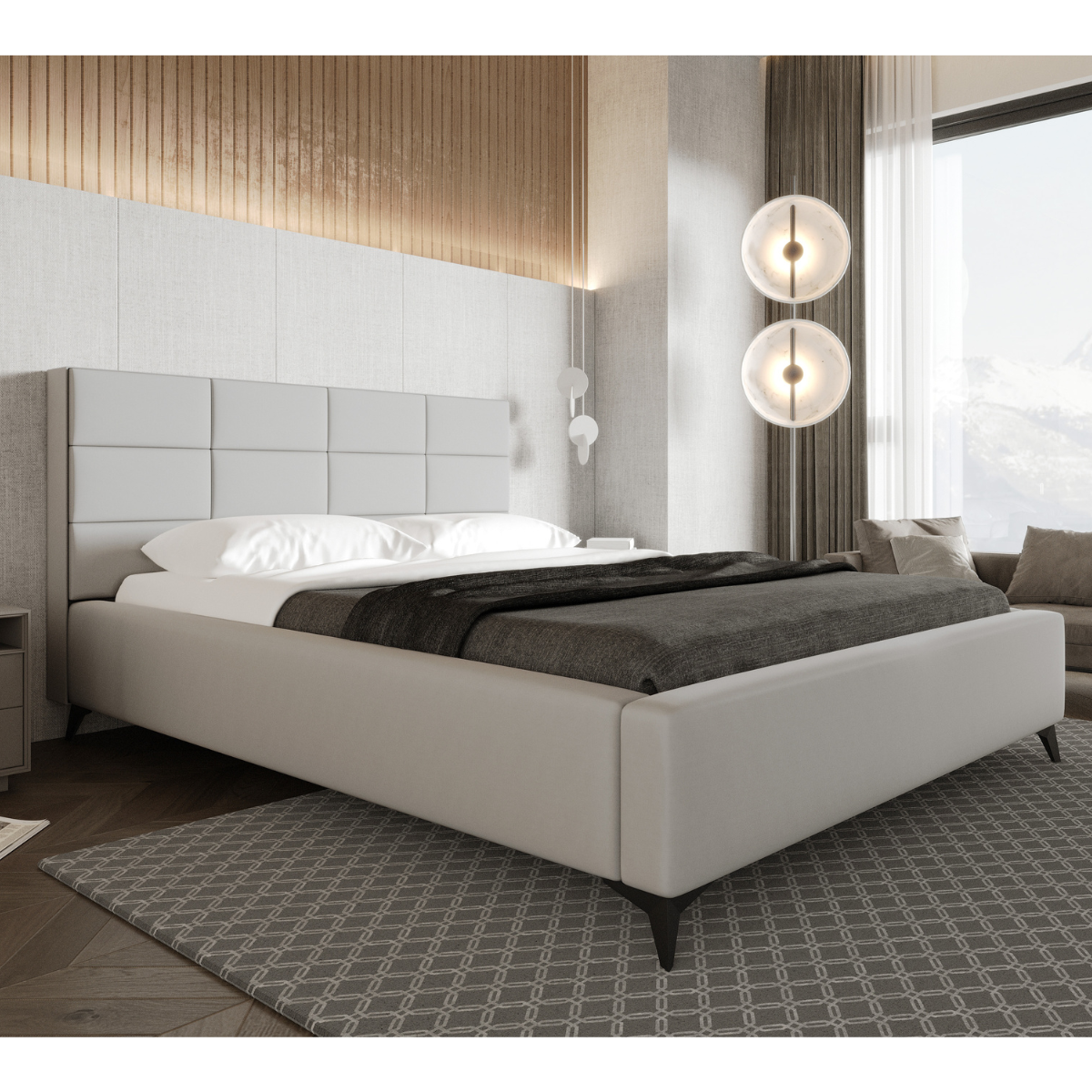 Łóżko tapicerowane 140x200 MILANO z pojemnikiem