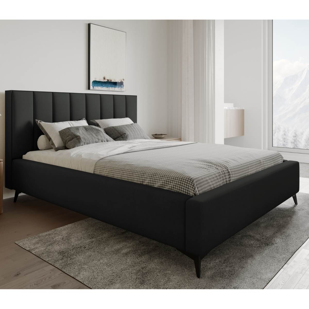 Łóżko tapicerowane 200x200 BERLIN z pojemnikiem