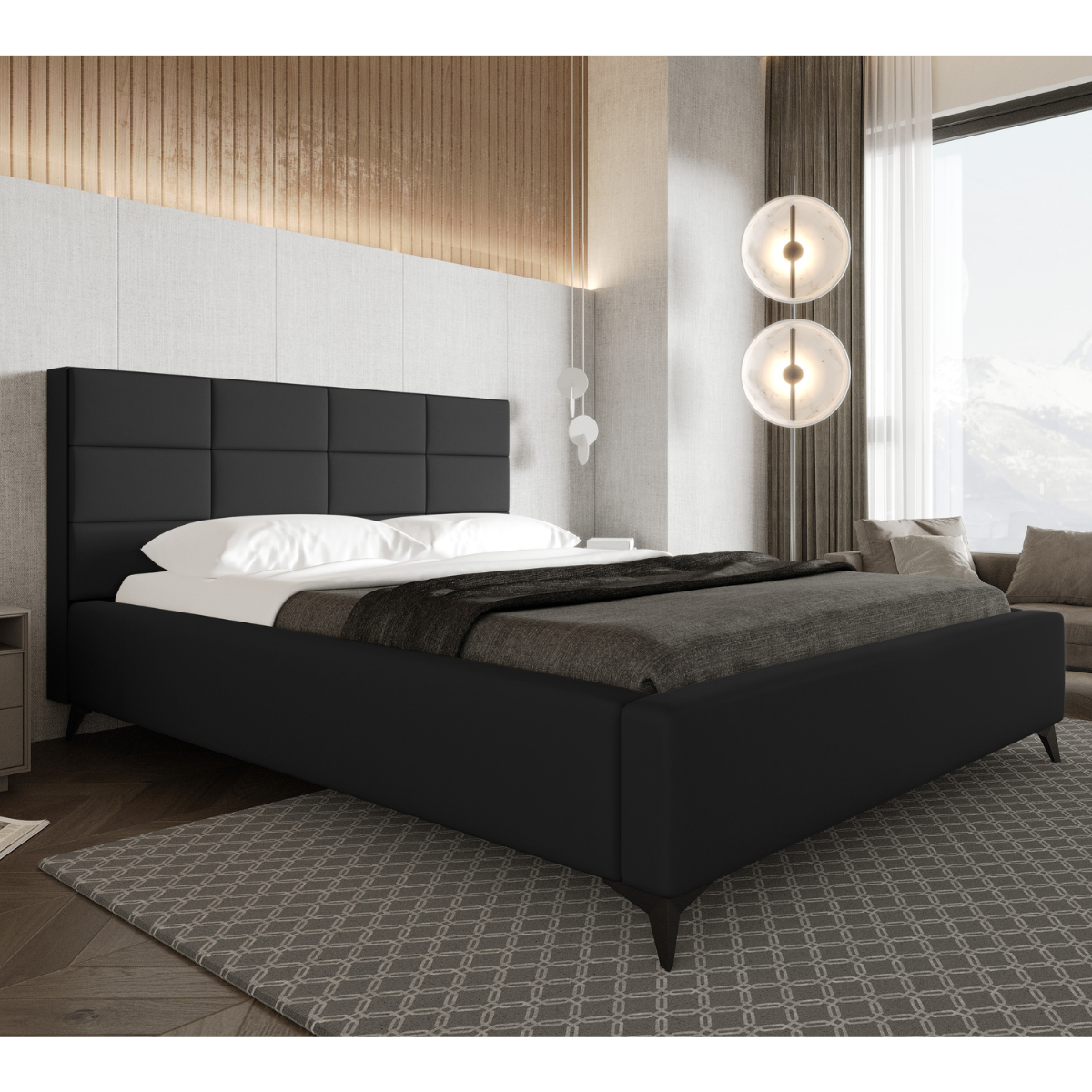 Łóżko tapicerowane 200x200 MILANO z pojemnikiem