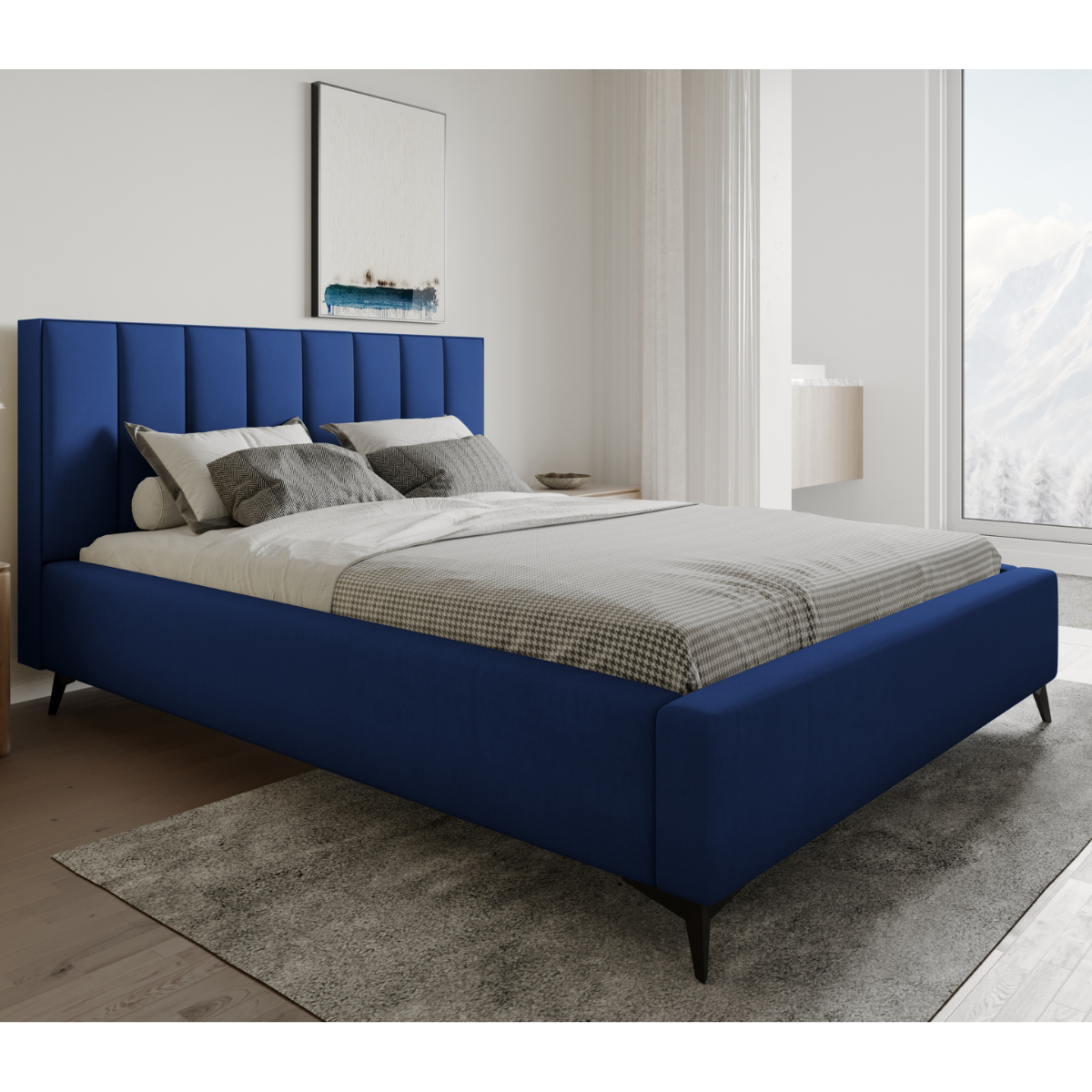 Łóżko tapicerowane 140x200 BERLIN z pojemnikiem